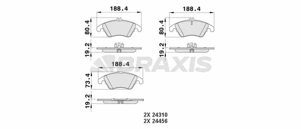 Brake Pad Set, disc brake (AA0134)