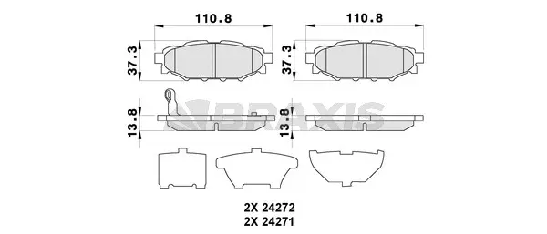 Brake Pad Set, disc brake (AB0280)
