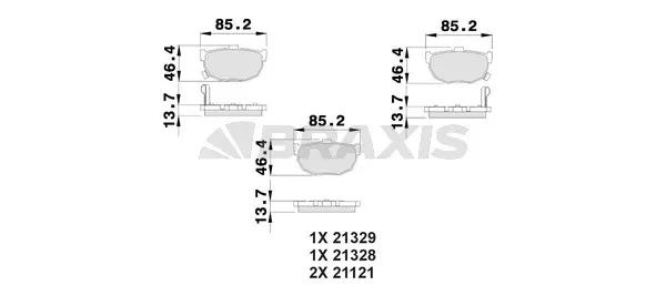Brake Pad Set, disc brake (AB0507)