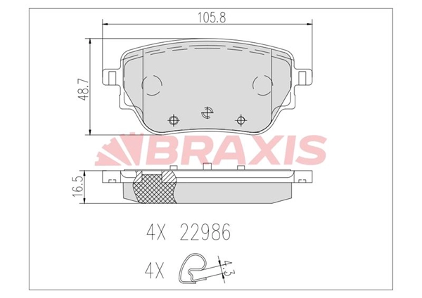 Brake Pad Set, disc brake (AB0632)
