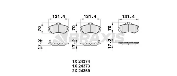 Brake Pad Set, disc brake (AB0478)