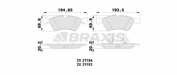 Brake Pad Set, disc brake (AA0123)