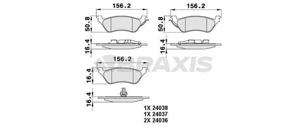 Brake Pad Set, disc brake (AA0237)