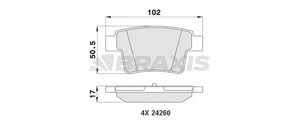Brake Pad Set, disc brake (AA0162)