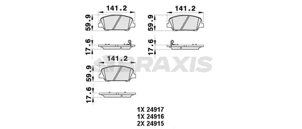Brake Pad Set, disc brake (AB0425)
