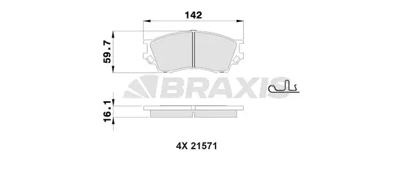 Brake Pad Set, disc brake (AB0515)