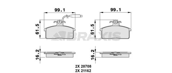 Brake Pad Set, disc brake (AB0132)