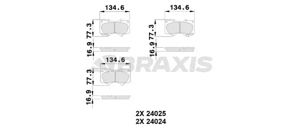 Brake Pad Set, disc brake (AB0226)