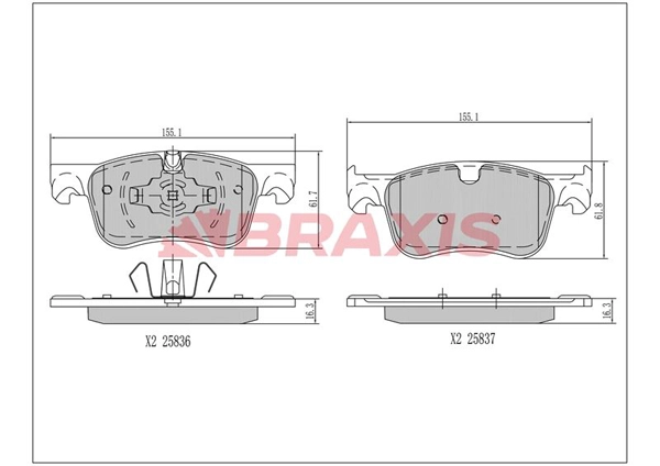 Brake Pad Set, disc brake (AA0515)