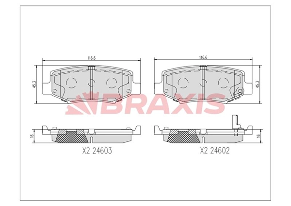 Brake Pad Set, disc brake (AA0382)