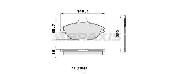 Brake Pad Set, disc brake (AB0064)