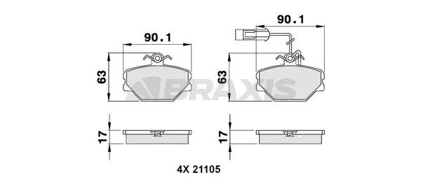 Brake Pad Set, disc brake (AB0088)