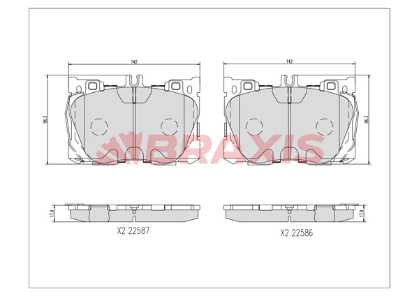 Brake Pad Set, disc brake (AA0726)