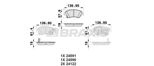 Brake Pad Set, disc brake (AB0163)