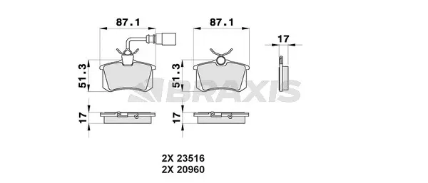 Brake Pad Set, disc brake (AB0168)