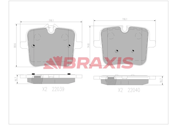Brake Pad Set, disc brake (AA0767)