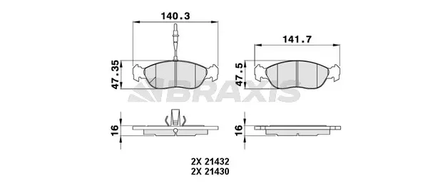 Brake Pad Set, disc brake (AB0016)