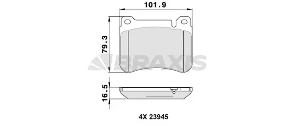 Brake Pad Set, disc brake (AA0341)