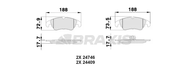Brake Pad Set, disc brake (AB0539)