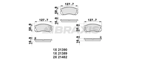 Brake Pad Set, disc brake (AB0451)