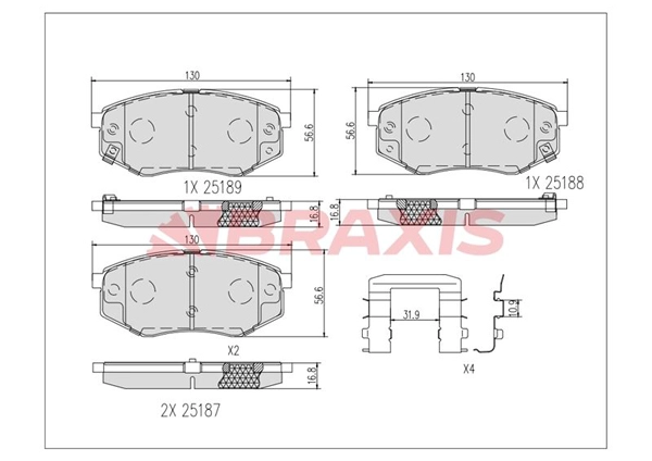 Brake Pad Set, disc brake (AB0619)