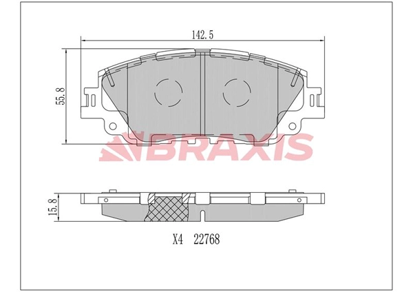 Brake Pad Set, disc brake (AA0716)