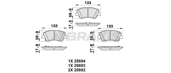 Brake Pad Set, disc brake (AB0335)
