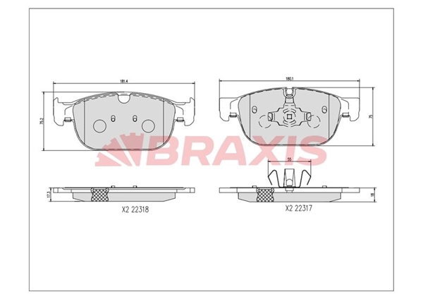 Brake Pad Set, disc brake (AA0727)