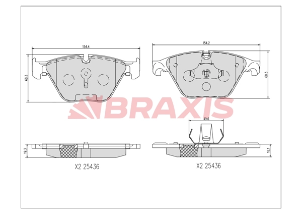 Brake Pad Set, disc brake (AA0738)