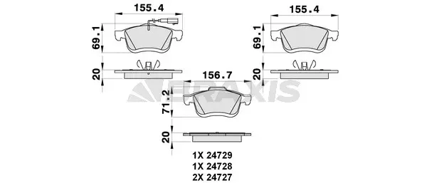 Brake Pad Set, disc brake (AB0299)