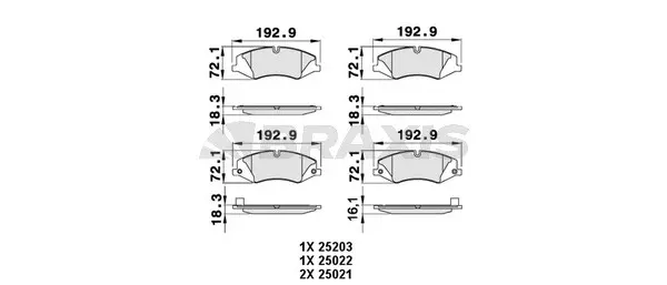 Brake Pad Set, disc brake (AA0248)