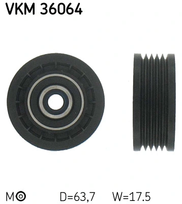 Tensioner Pulley, V-ribbed belt (VKM 36064)