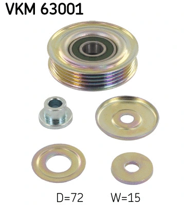 Deflection/Guide Pulley, V-ribbed belt (VKM 63001)