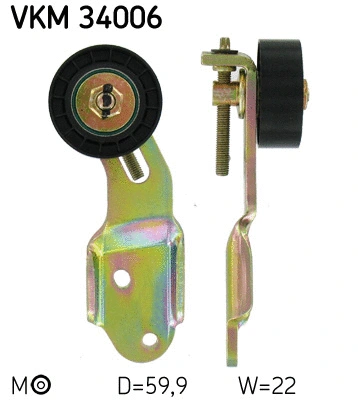 Tensioner Pulley, V-ribbed belt (VKM 34006)