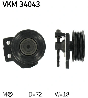 Tensioner Pulley, V-ribbed belt (VKM 34043)