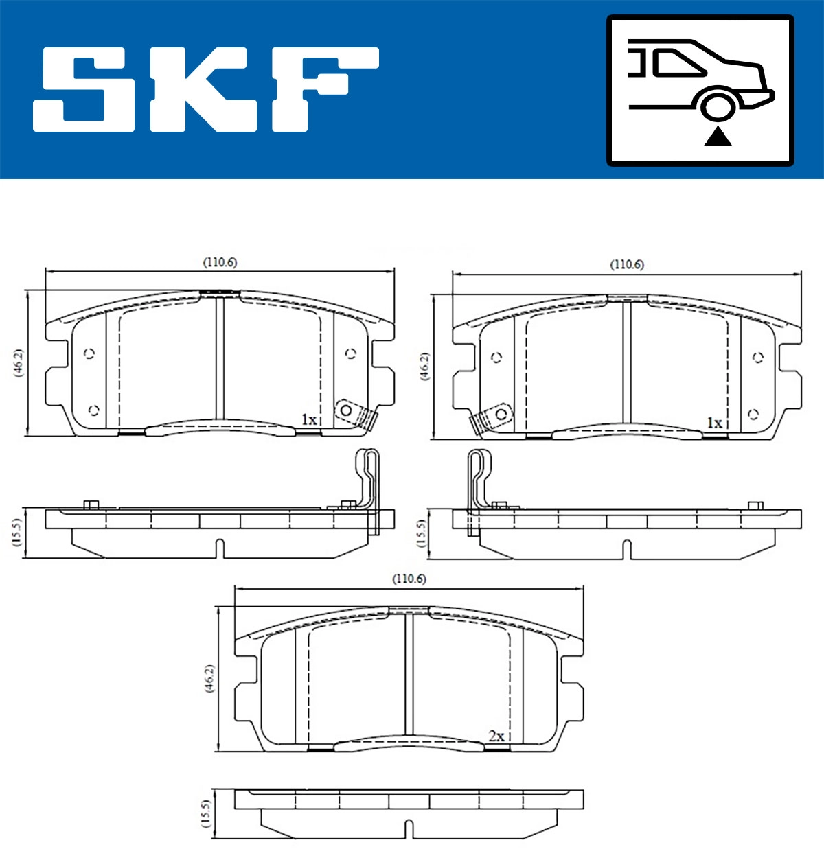 Brake Pad Set, disc brake (VKBP 90556 A)