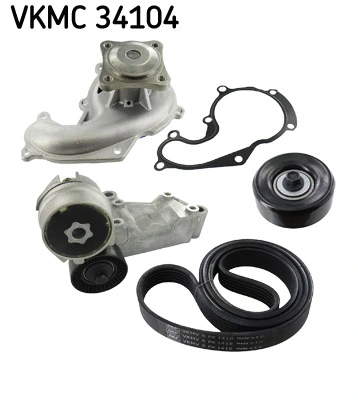 Water Pump + V-Ribbed Belt Kit (VKMC 34104)