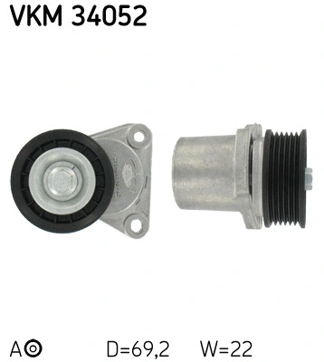 Tensioner Pulley, V-ribbed belt (VKM 34052)