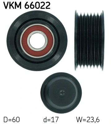 Deflection/Guide Pulley, V-ribbed belt (VKM 66022)