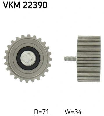 Deflection/Guide Pulley, timing belt (VKM 22390)