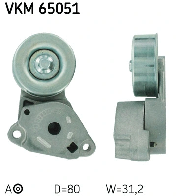 Tensioner Pulley, V-ribbed belt (VKM 65051)