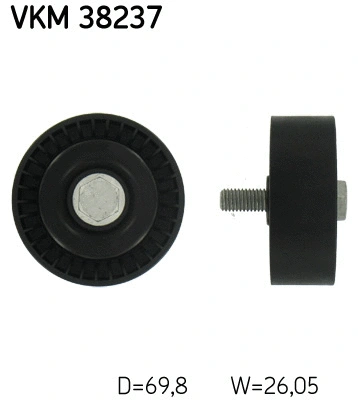 Deflection/Guide Pulley, V-ribbed belt (VKM 38237)