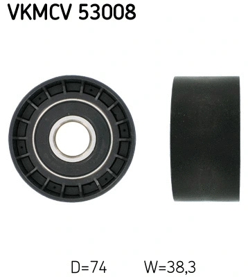 Deflection/Guide Pulley, V-ribbed belt (VKMCV 53008)