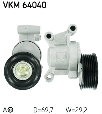 Tensioner Pulley, V-ribbed belt (VKM 64040)