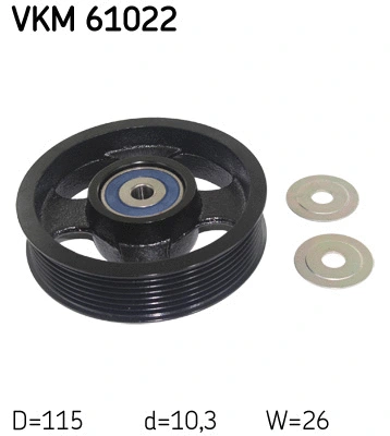 Deflection/Guide Pulley, V-ribbed belt (VKM 61022)