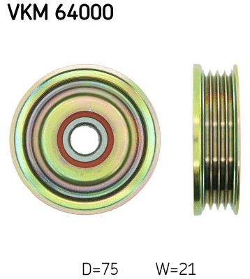 Deflection/Guide Pulley, V-ribbed belt (VKM 64000)
