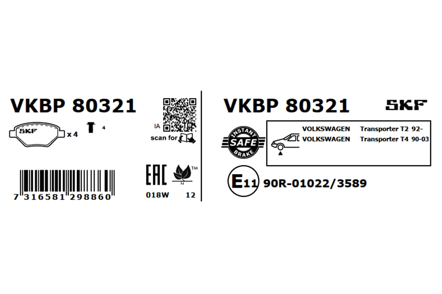 Brake Pad Set, disc brake (VKBP 80321)