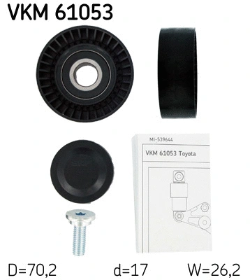 Deflection/Guide Pulley, V-ribbed belt (VKM 61053)