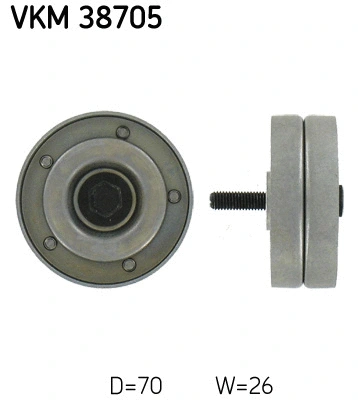 Deflection/Guide Pulley, V-ribbed belt (VKM 38705)