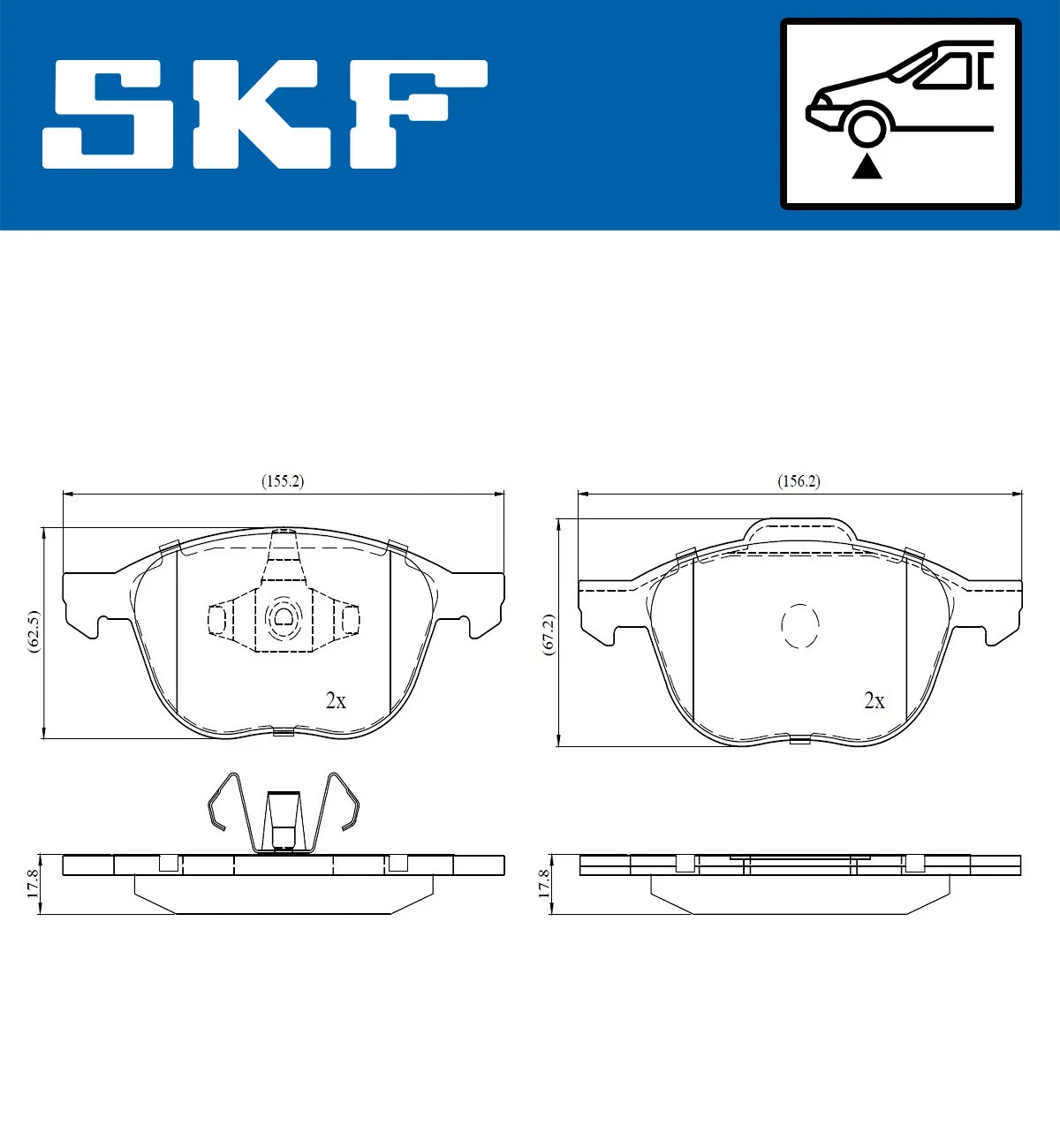 Brake Pad Set, disc brake (VKBP 80016)